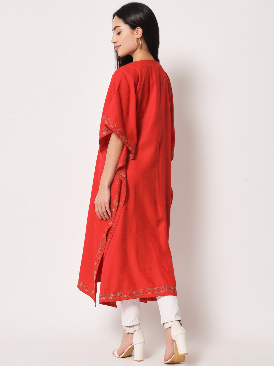 Buy Woolen Women Kurtis Pheran with Unique Kashmiri Charming Embroidery  Stylish Winter Wear for Women, Peach-1, 6XL (1234) at Amazon.in